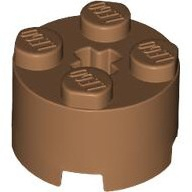 Lego kostka (kostička) válcová (kulatá) 2x2, tělová tmavší (6454167)